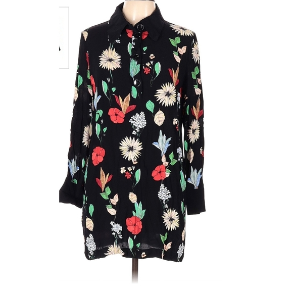 Zara Tops - Zara  Floral Long Tunic  Blouse
